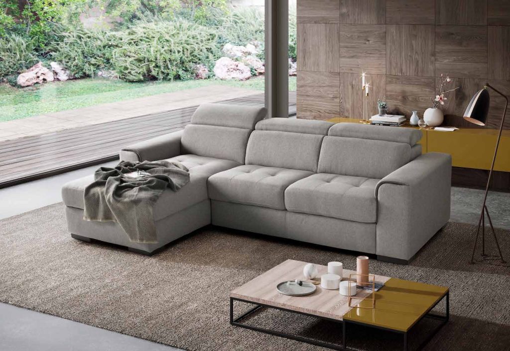 divano reclinabile estraibile moderno tessuto alba