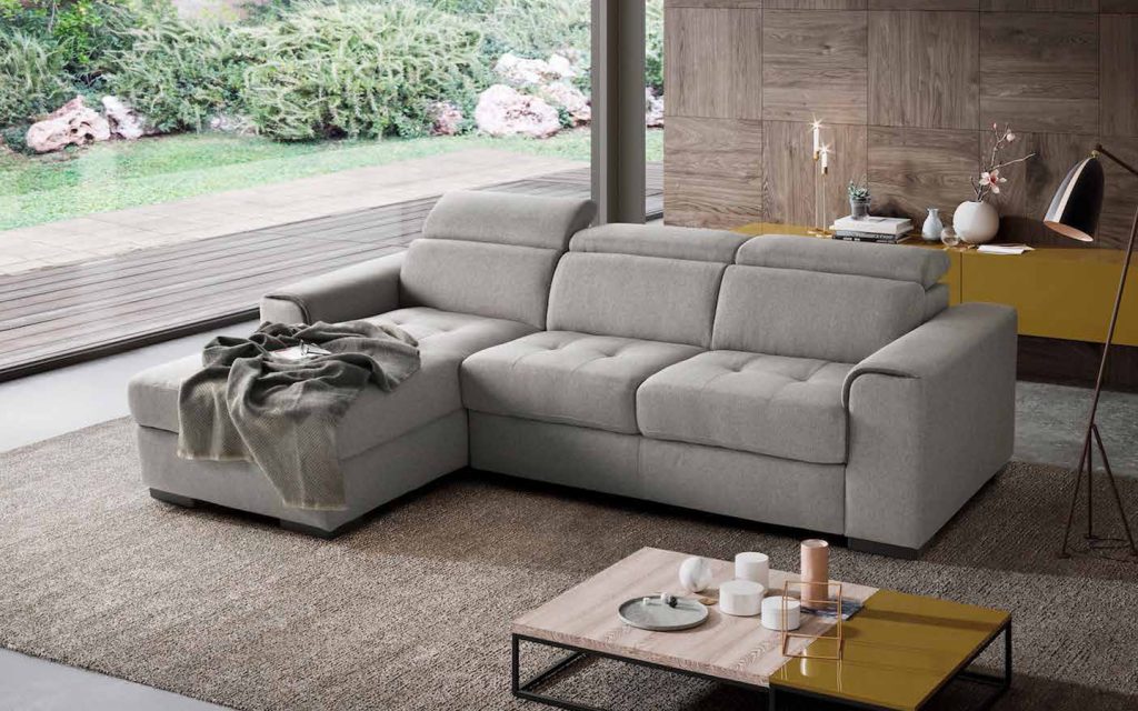 divano reclinabile estraibile moderno tessuto alba