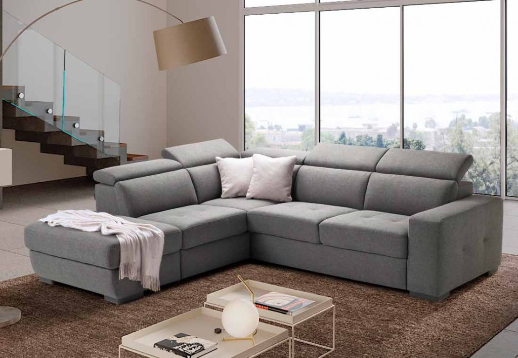 divano reclinabile estraibile moderno tessuto primo